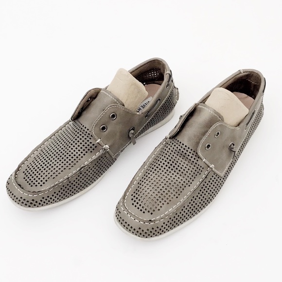 STEVE MADDEN Gray Perforated Casual Boat Shoes - Picture 2 of 6